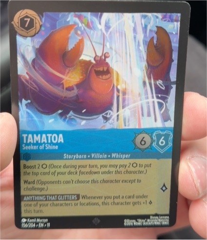 Disney Lorcana Winterspell #156 Tamatoa - Seeker of Shine — front