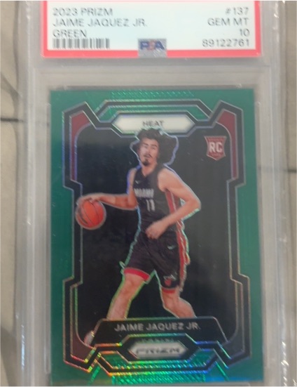 2023 Panini Prizm #137 Jaime Jaquez Jr. Green Prizm Rookie — front
