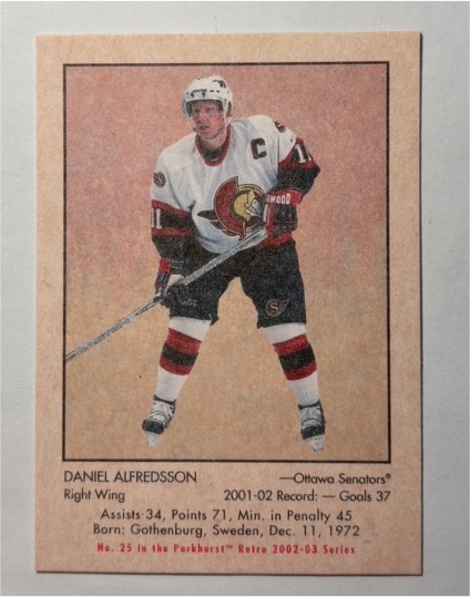 2002-03 Parkhurst Retro #25 Daniel Alfredsson — front