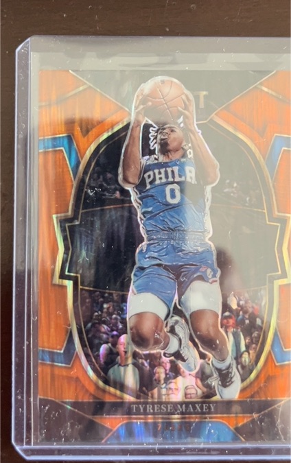 2022-23 Panini Select Concourse Orange Flash Prizm #9 Tyrese Maxey — front