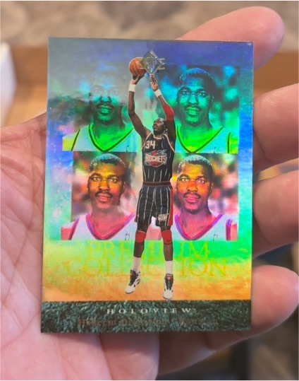 1995-96 SP Premium Collection Holoview Die-Cut Special FX #14 Hakeem Olajuwon — front
