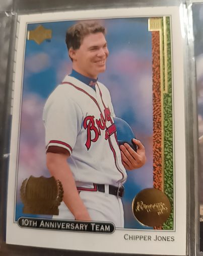 1999 Upper Deck 10th Anniversary Team #X4 Chipper Jones — front