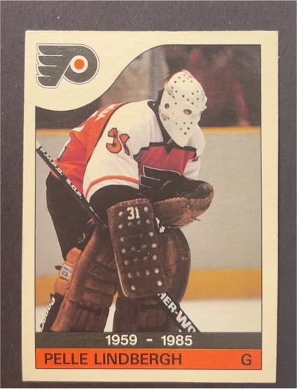 1985-86 O-Pee-Chee #110 Pelle Lindbergh Memorial — front