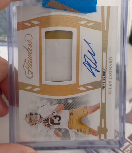 2025 Panini National Treasures Flawless Rookie Patch Auto #RPAV-RLD Riley Leonard — front