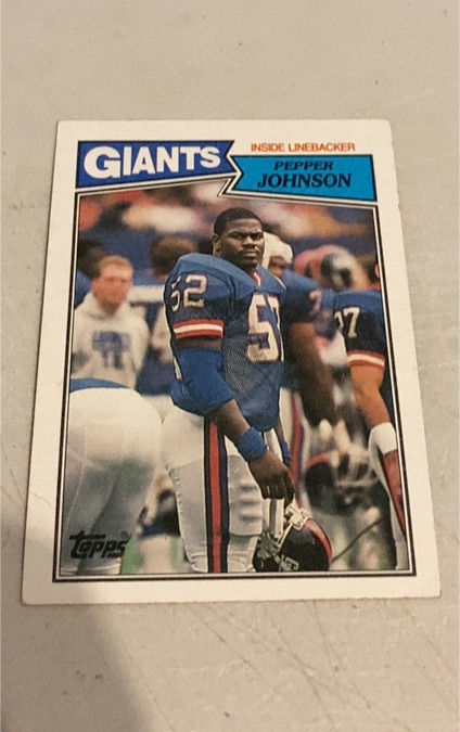 1987 Topps #28 Pepper Johnson — front