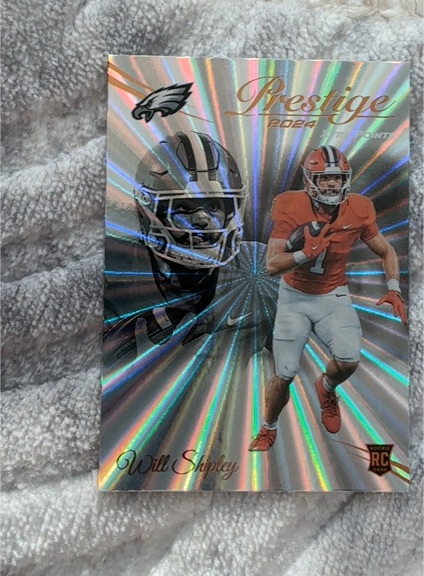 2024 Panini Prestige #389 Will Shipley Xtra Points Sunburst — front
