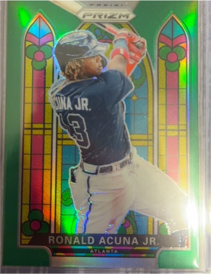 2021 Panini Prizm Stained Glass #SG-4 Ronald Acuna Jr. — front
