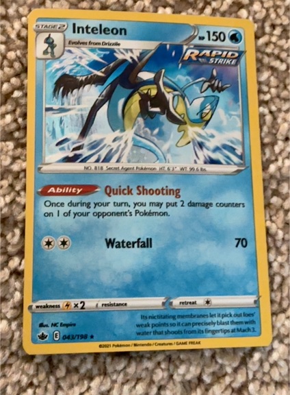 2021 Pokémon Chilling Reign #43 Inteleon — front