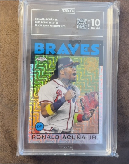 2021 Topps Chrome #86C-35 Ronald Acuña Jr. Silver Pack Chrome Update — front