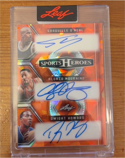 2025 Leaf Sports Heroes #3 Shaquille O'Neal / Alonzo Mourning / Dwight Howard Triple Auto — front