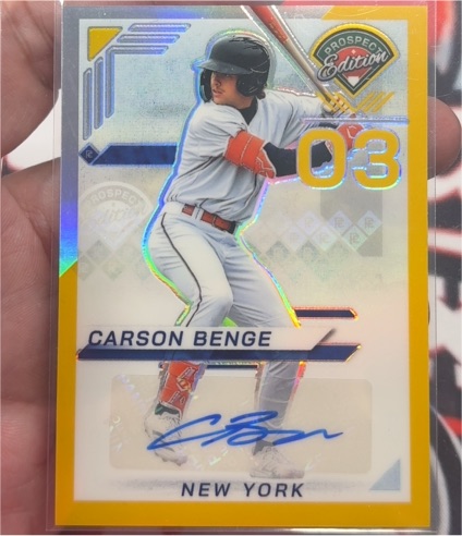 2025 Panini Prospect Edition #03 Carson Benge — front