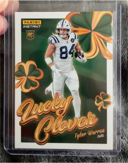 2025 Panini Instant #16 Tyler Warren Lucky Clover — front