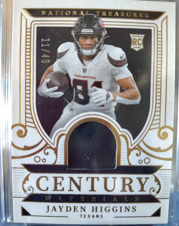 2025 Panini National Treasures Century Materials #Jayden Higgins — front