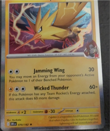 2025 Pokémon SV10: Destined Rivals #70 Team Rocket's Zapdos — front