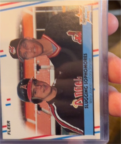 1988 Fleer #622 Wally Joyner / Cory Snyder Slugging Sophomores — front