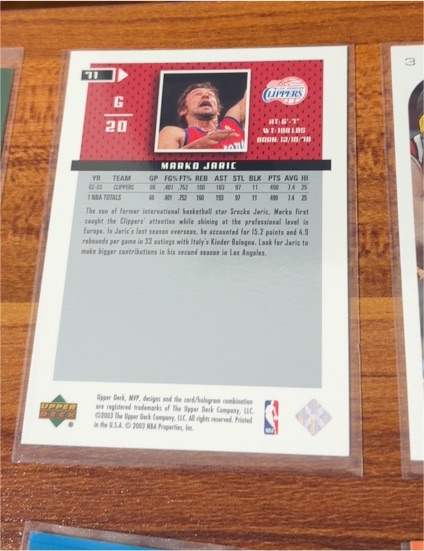 2002 Upper Deck #71 Marko Jaric — front