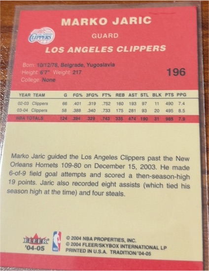 2004 Fleer Tradition #196 Marko Jaric — front