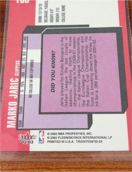 2002-03 Fleer Tradition #100 Marko Jaric — front