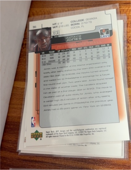 2000-01 Upper Deck MVP #33 Jumaine Jones — front