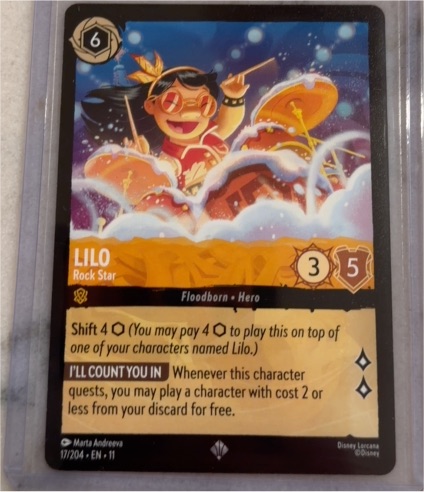 2023 Lorcana Winterspell #17/204 Lilo - Rock Star — front
