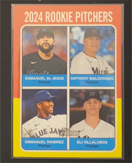 2024 Topps Heritage High Number #618 Rookie Pitchers Enmanuel De Jesus Anthony Maldonado Emmanuel Ramirez Eli Villalobos — front