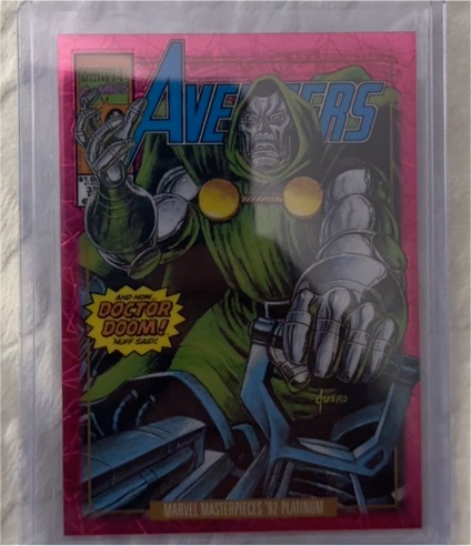 2024 Marvel Masterpieces '92 Platinum #26-V Doctor Doom Pink Lasers Variant Cover — front