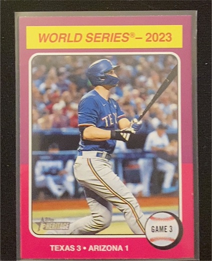 2024 Topps Heritage #463 World Series 2023 Game 3 Corey Seager Texas Rangers — front