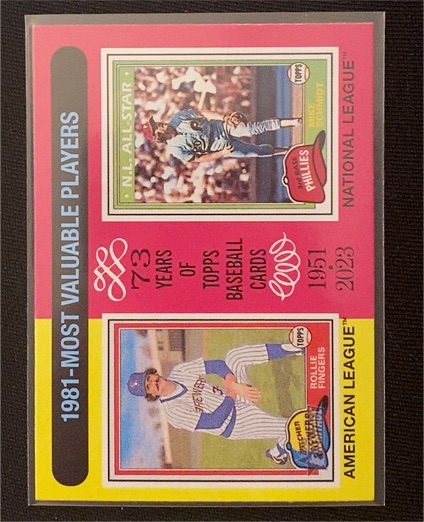 2024 Topps Heritage #196 1981 MVPs Rollie Fingers / Mike Schmidt — front