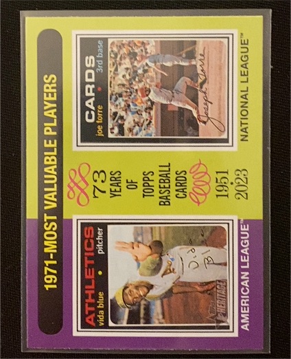 2024 Topps Heritage #193 1971 Most Valuable Players Vida Blue / Joe Torre — front