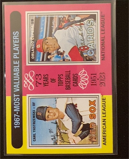 2024 Topps Heritage 1967 MVPs #192 Carl Yastrzemski / Orlando Cepeda — front
