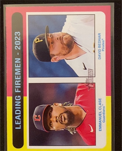 2024 Topps Heritage #313 Leading Firemen David Bednar / Emmanuel Clase — front