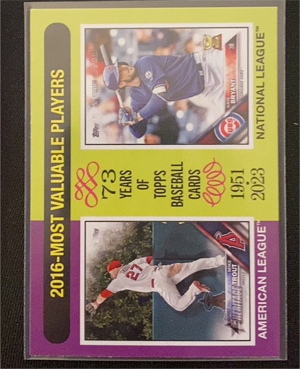 2024 Topps Heritage #209 Mike Trout / Kris Bryant — front