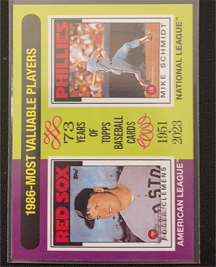 2024 Topps Heritage #197 1986 Most Valuable Players Roger Clemens Mike Schmidt — front