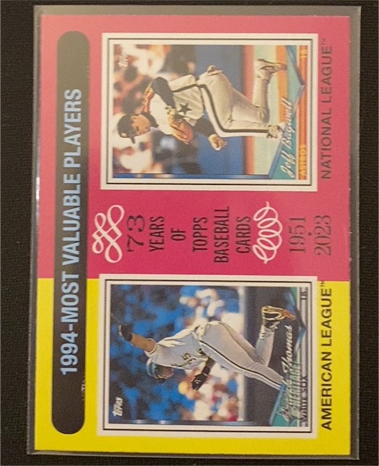 2024 Topps Heritage #198 1994 Most Valuable Players Frank Thomas / Jeff Bagwell — front