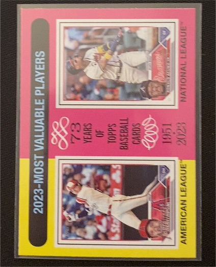2024 Topps Heritage #204 2023 MVPs (Shohei Ohtani / Ronald Acuna Jr.) — front