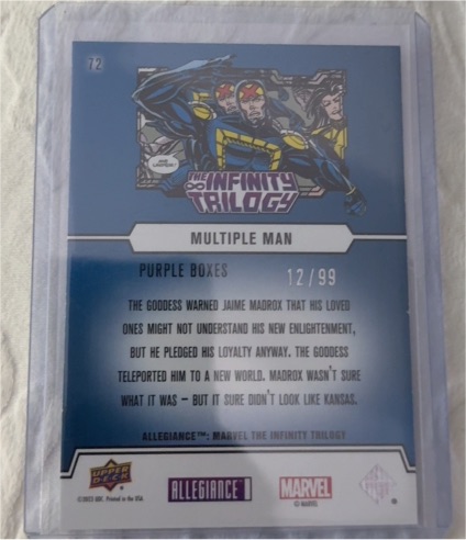 2023 Upper Deck Marvel Allegiance The Infinity Trilogy #72 Multiple Man — front