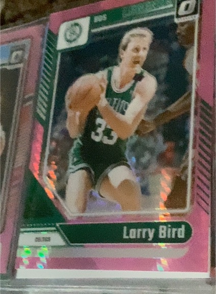 2024-25 Donruss Optic #243 Larry Bird Pink Hyper Prizm Boston Celtics — front