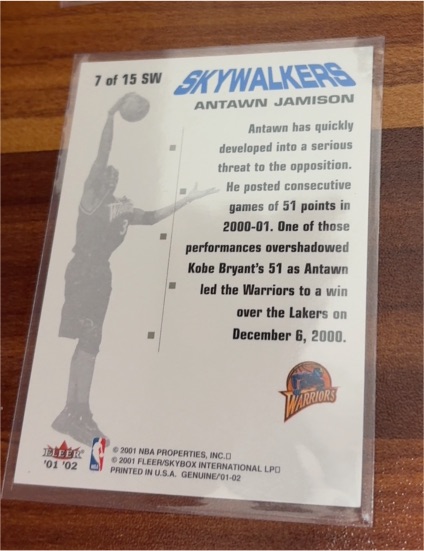 2001-02 Fleer Genuine #7 SW Antawn Jamison Skywalkers — front