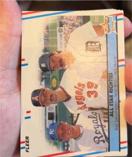 1988 Fleer #626 All Star Righties Bret Saberhagen Mike Witt Jack Morris — front