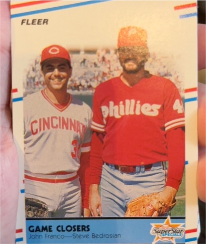 1988 Fleer #627 Game Closers John Franco / Steve Bedrosian — front