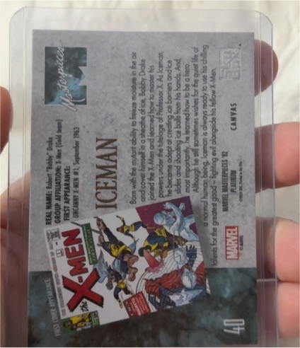1992 Marvel Masterpieces #40 Iceman — front