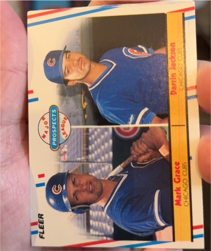 1988 Fleer #641 Mark Grace / Darrin Jackson — front