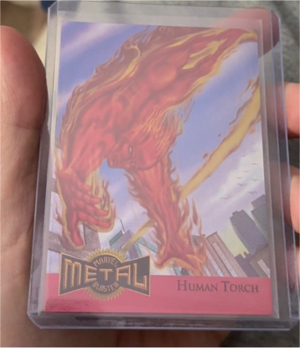 1995 Fleer Marvel Metal Blaster #6 Human Torch — front