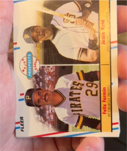 1988 Fleer #643 Felix Fermin / Jessie Reid — front