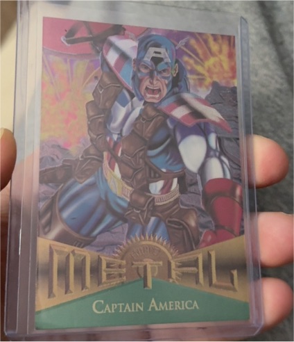 1995 Fleer Marvel Metal #11 Captain America — front