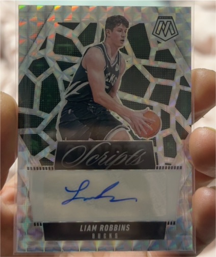 2024-25 Panini Mosaic Scripts #MS-LRM Liam Robbins — front