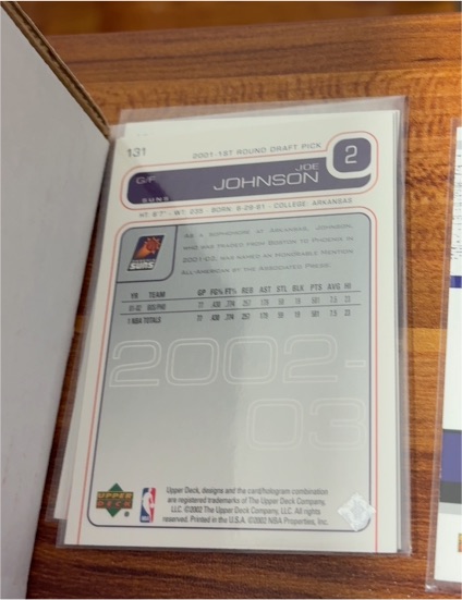 2002 Upper Deck #131 Joe Johnson — front