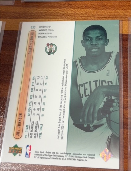 2002 Upper Deck #233 Joe Johnson — front