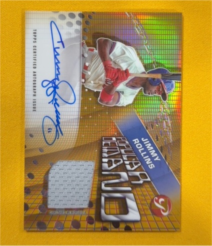 2025 Topps Pristine Popular Demand Auto Relic Jimmy Rollins #PPDAR-JRO — front
