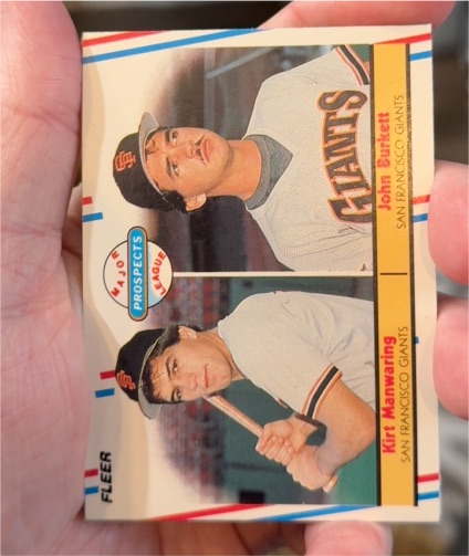 1988 Fleer #651 Kirt Manwaring / John Burkett — front